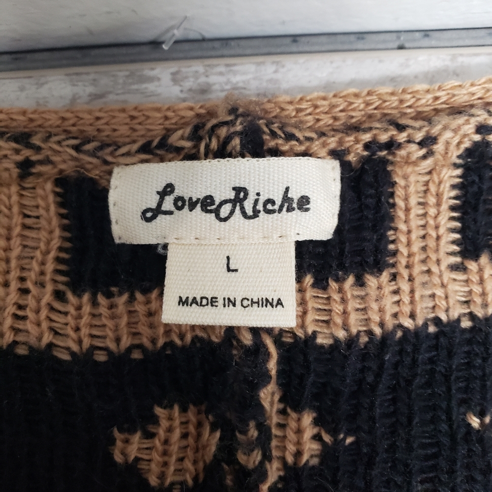 LoveRiche Tribal Aztec Print Fringe Cardigan Sweater Poncho Boho Festival Y2K - Picture 10 of 12